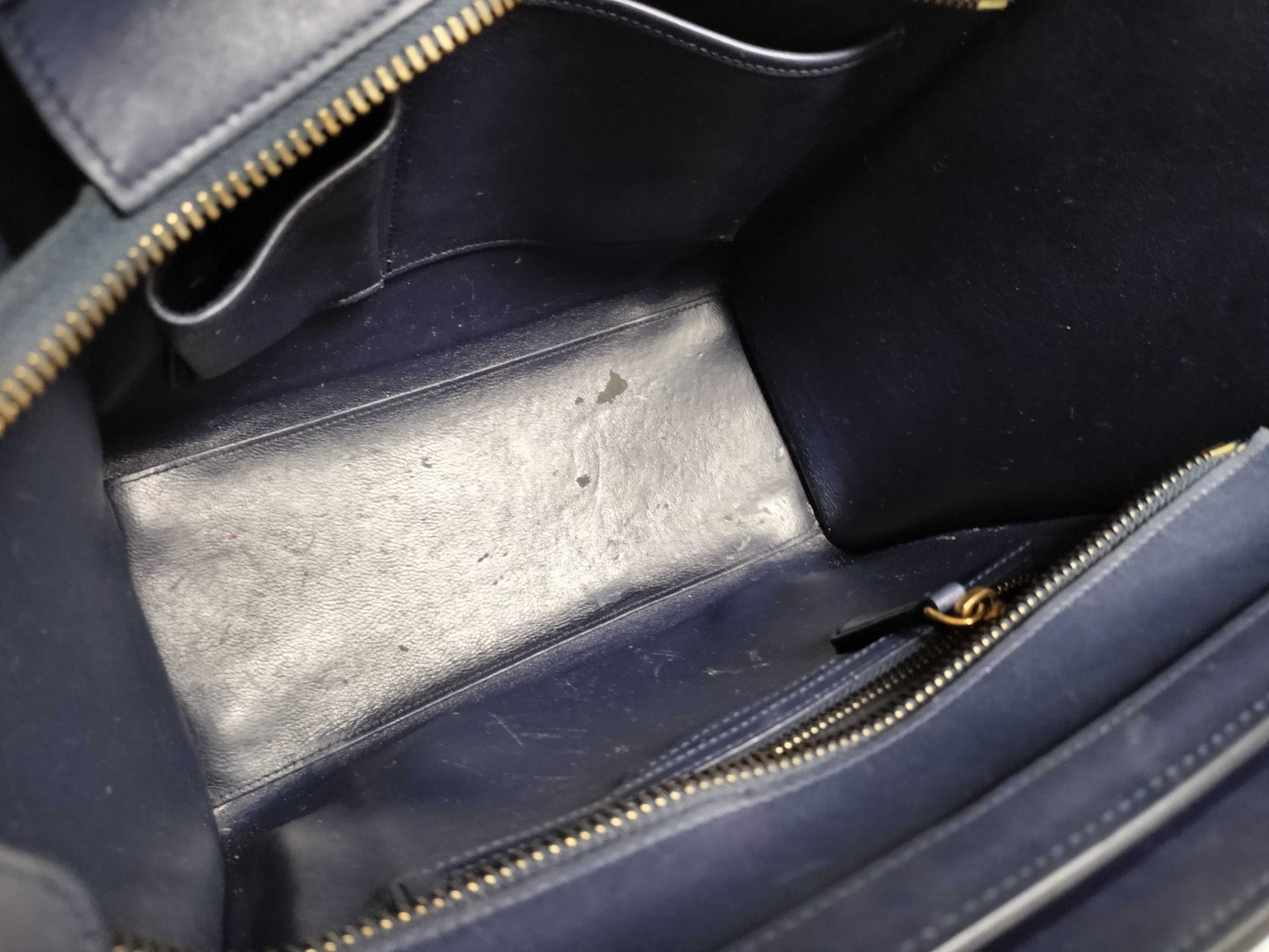 CELINE QT-Cline Blue Celine Mini Luggage Tote Handbag Handbag