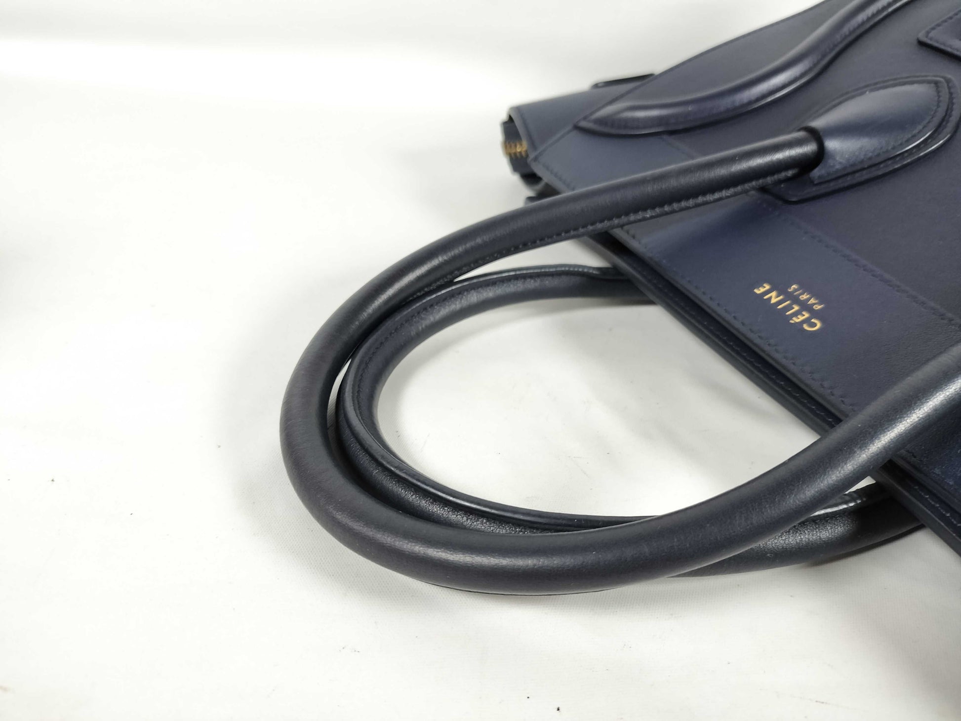 CELINE QT-Cline Blue Celine Mini Luggage Tote Handbag Handbag