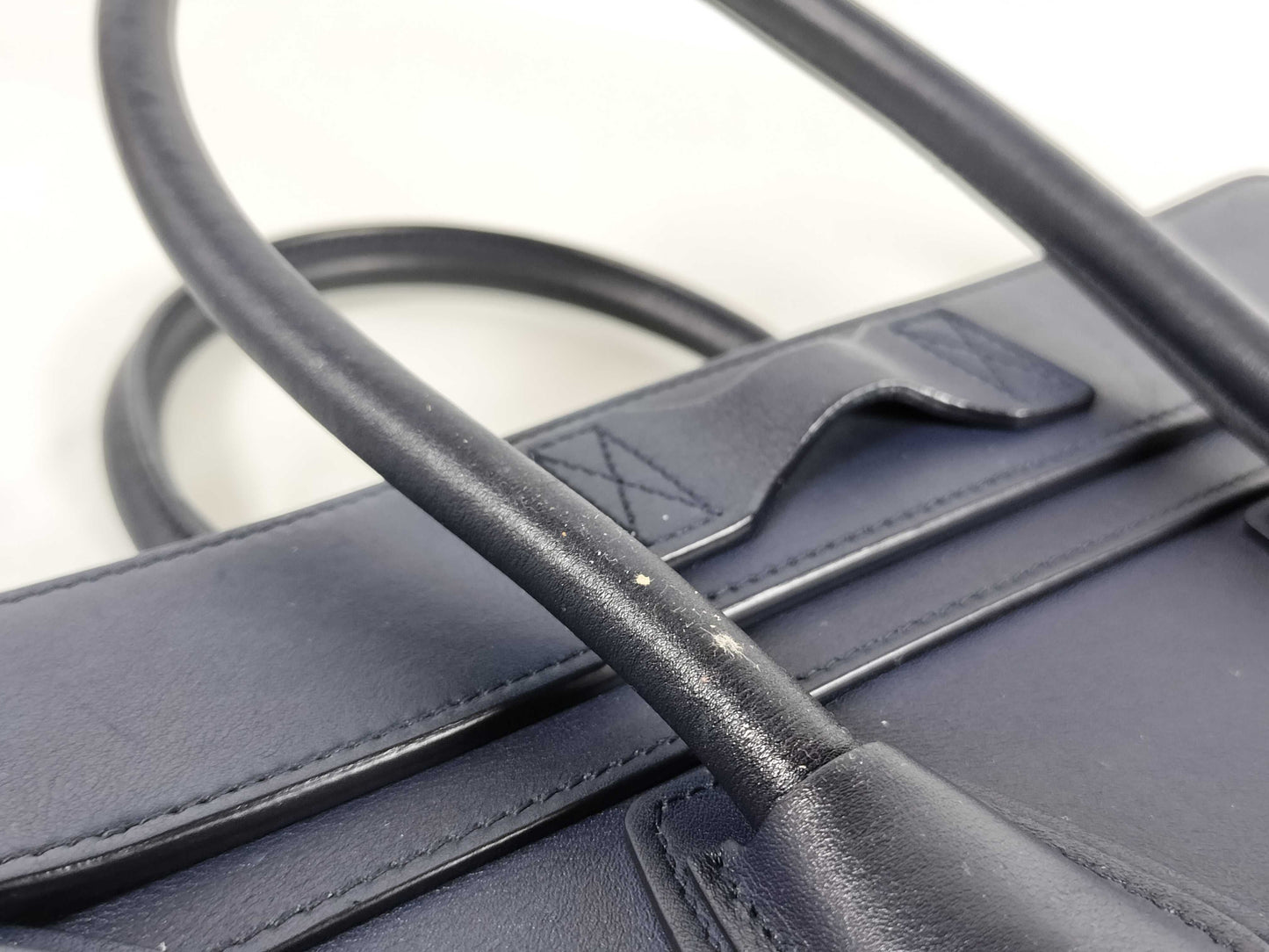 CELINE QT-Cline Blue Celine Mini Luggage Tote Handbag Handbag
