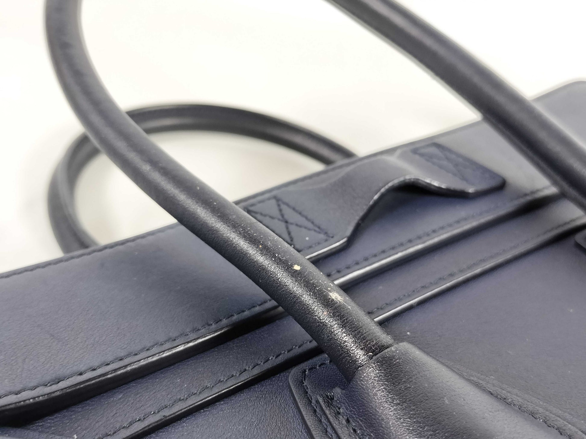 CELINE QT-Cline Blue Celine Mini Luggage Tote Handbag Handbag