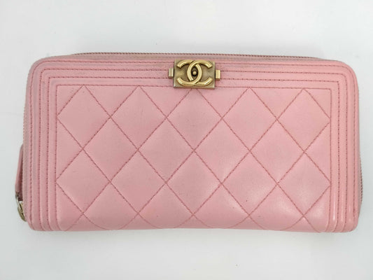 CHANEL CHANEL Boy Chanel Matelasse Coco Mark Long Wallet