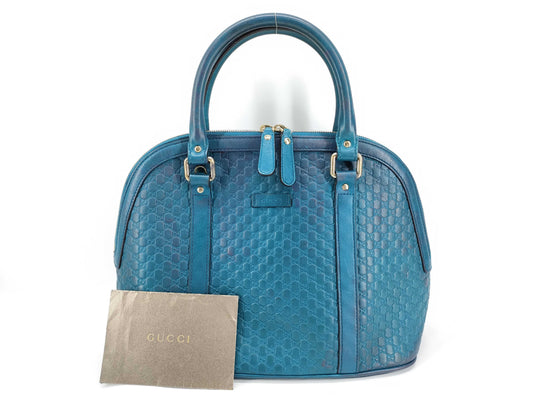 GUCCI Guccissima 449663 Hand Blue Handbag