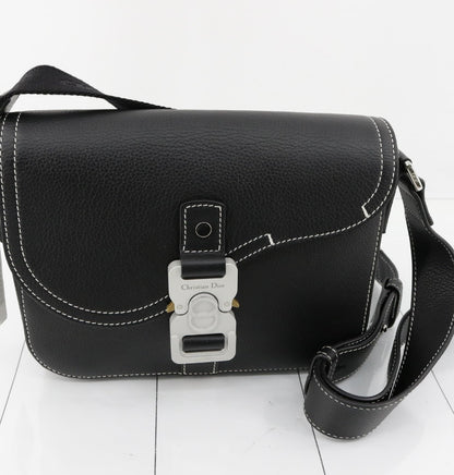 Dior Saddle Leather Black Shoulder Bag