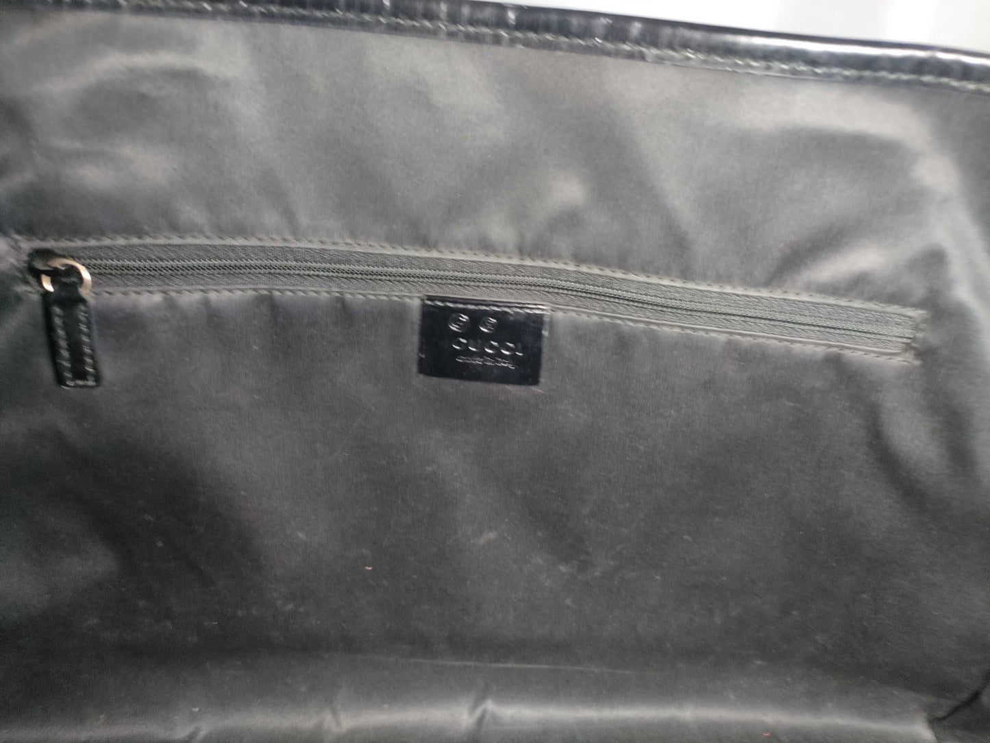GUCCI GG Canvas GG Canvas x Leather Black Tote Bag