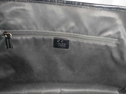 GUCCI GG Canvas GG Canvas x Leather Black Tote Bag