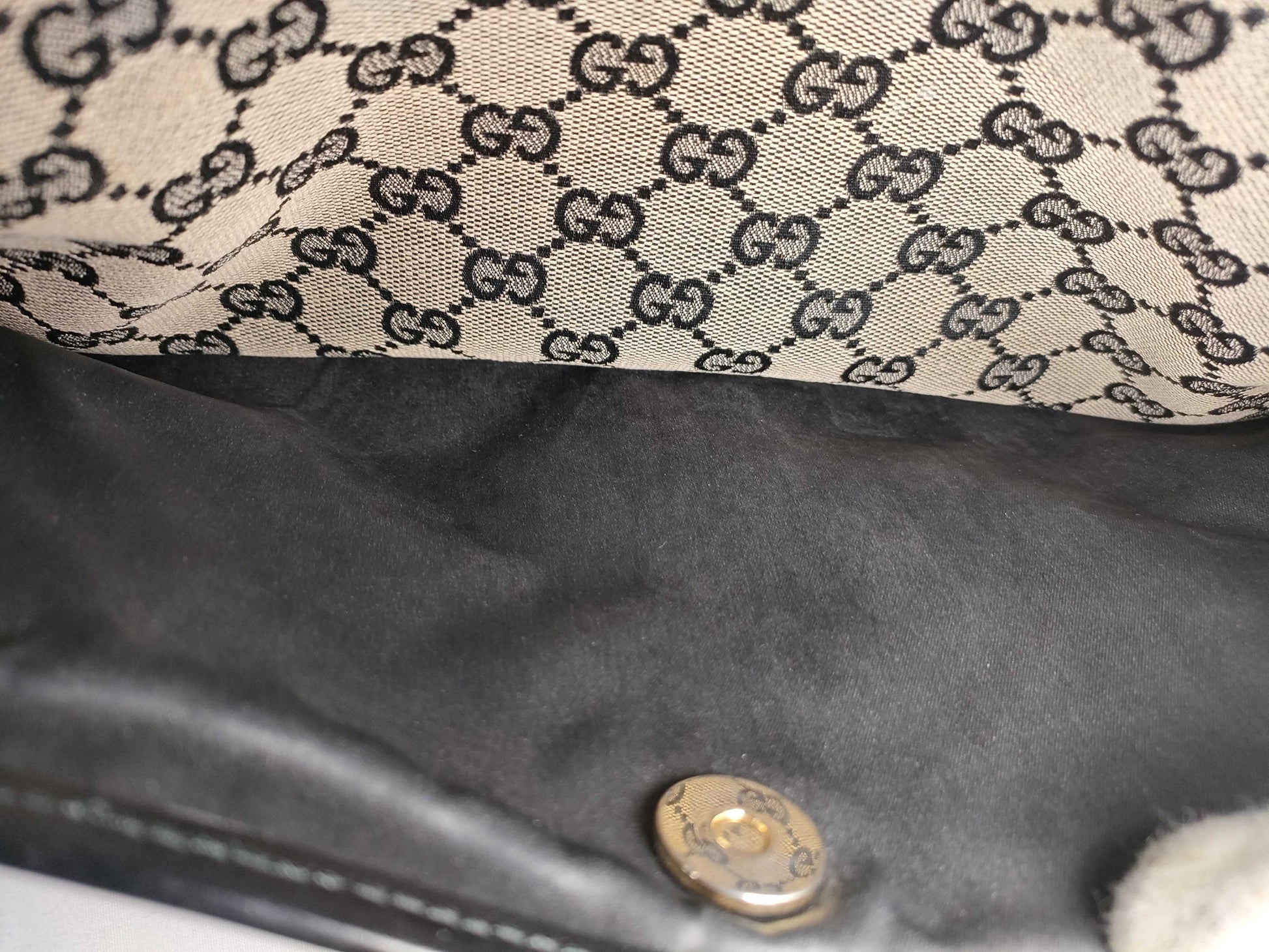 GUCCI GG Canvas GG Canvas x Leather Black Tote Bag