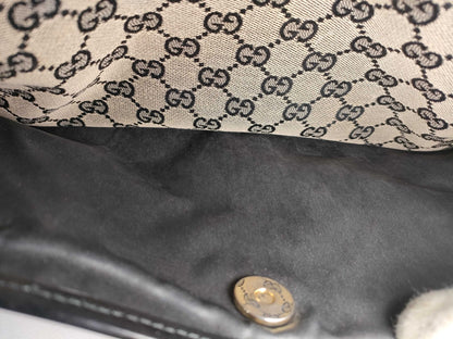GUCCI GG Canvas GG Canvas x Leather Black Tote Bag