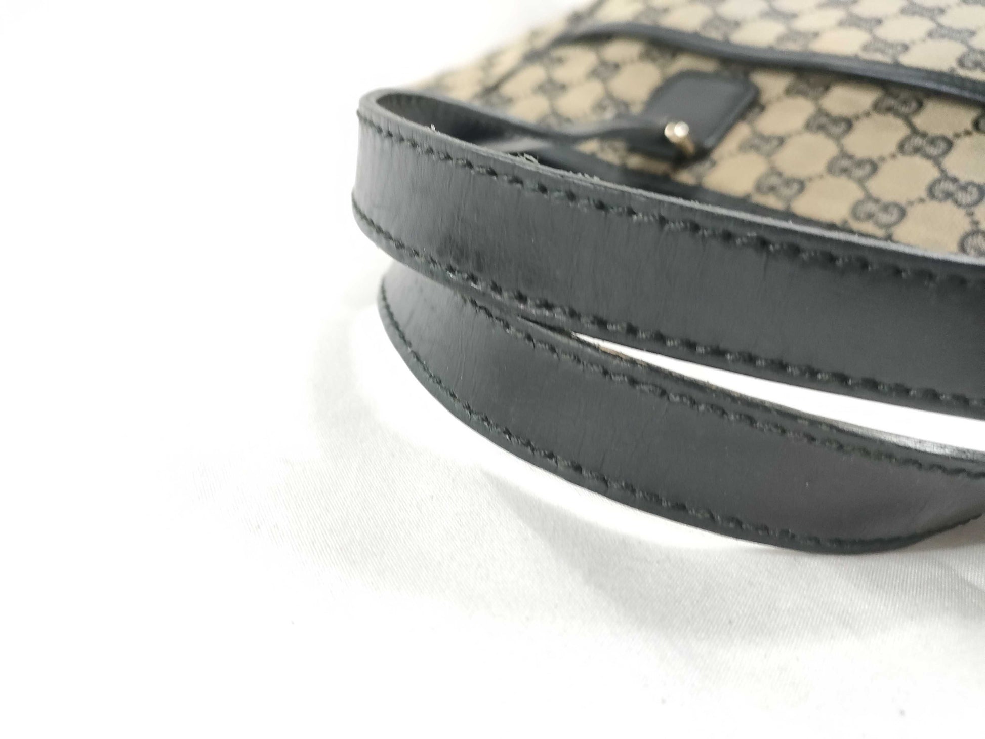 GUCCI GG Canvas GG Canvas x Leather Black Tote Bag