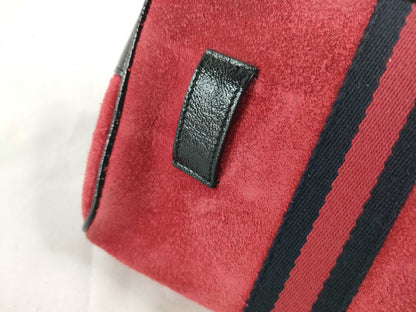 GUCCI Web Ophidia Suede and Patent Leather Waist Bag