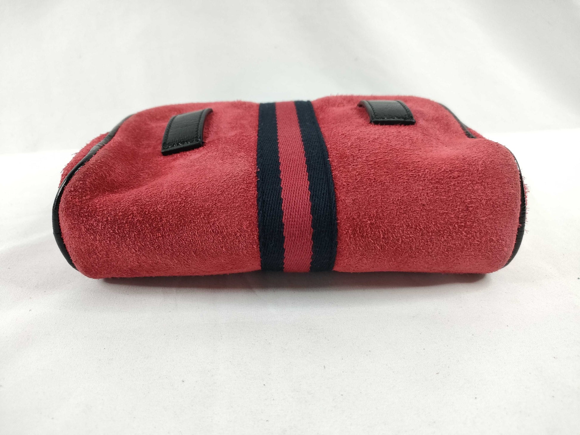 GUCCI Web Ophidia Suede and Patent Leather Waist Bag