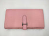 HERMES Bearn Soufflet Chevre Pink □R SV Hardware Wallet