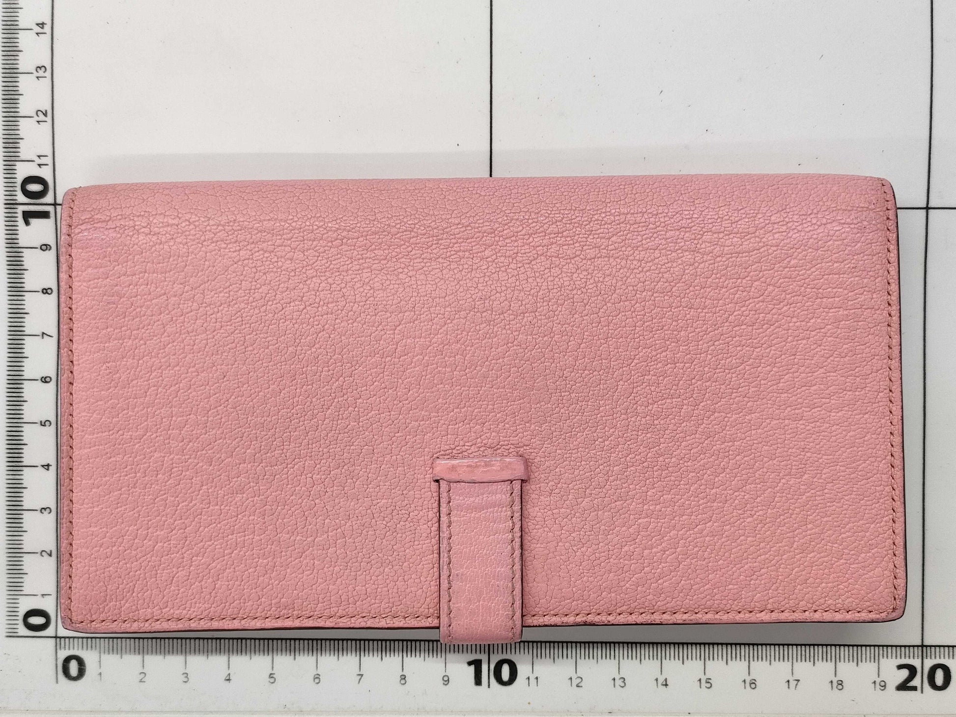 HERMES Bearn Soufflet Chevre Pink □R SV Hardware Wallet