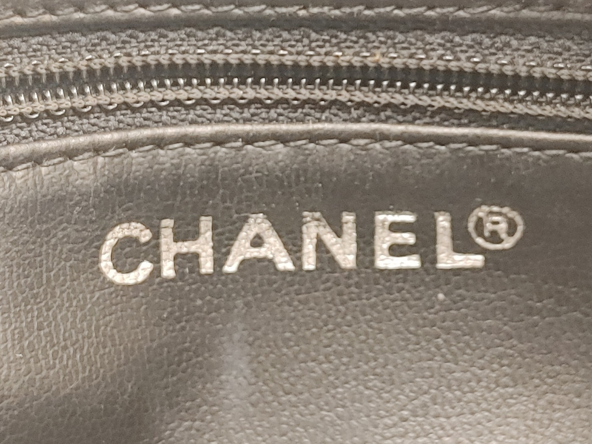 CHANEL Coco Mark Pouch Vanity Bag with Guarantee Card, Patent Leather, Black Vanity Bag