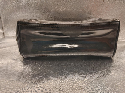 CHANEL Coco Mark Pouch Vanity Bag with Guarantee Card, Patent Leather, Black Vanity Bag
