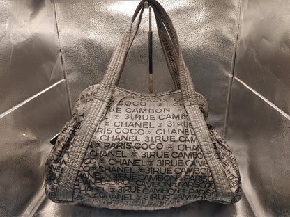 CHANEL Unlimited Seal 12581101 Nylon Silver Tote Bag