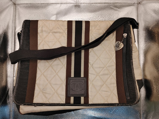 CHANEL Sport Line Shoulder Bag/Messenger Bag with Seal 12781193 Cotton White Shoulder Bag