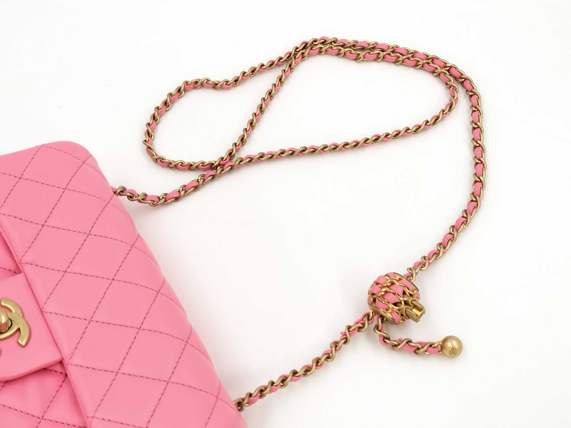 CHANEL CHANEL BAG MATELASSE LAMBSKIN PINK CRUSH MINI RECTANGULAR A37586 MICROCHIP CHAIN ​​GHW AUUNK8TG Shoulder Bag