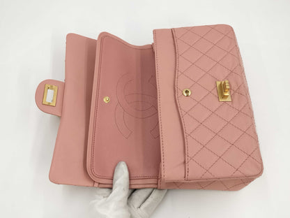 CHANEL CHANEL BAG 2.55 CALFSKIN SOFT PINK NO.25 WITH CARD A37586 GHW CHAIN ​​SHOULDER 25533030 Shoulder Bag