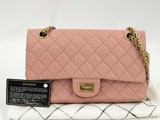 CHANEL CHANEL BAG 2.55 CALFSKIN SOFT PINK NO.25 WITH CARD A37586 GHW CHAIN ​​SHOULDER 25533030 Shoulder Bag