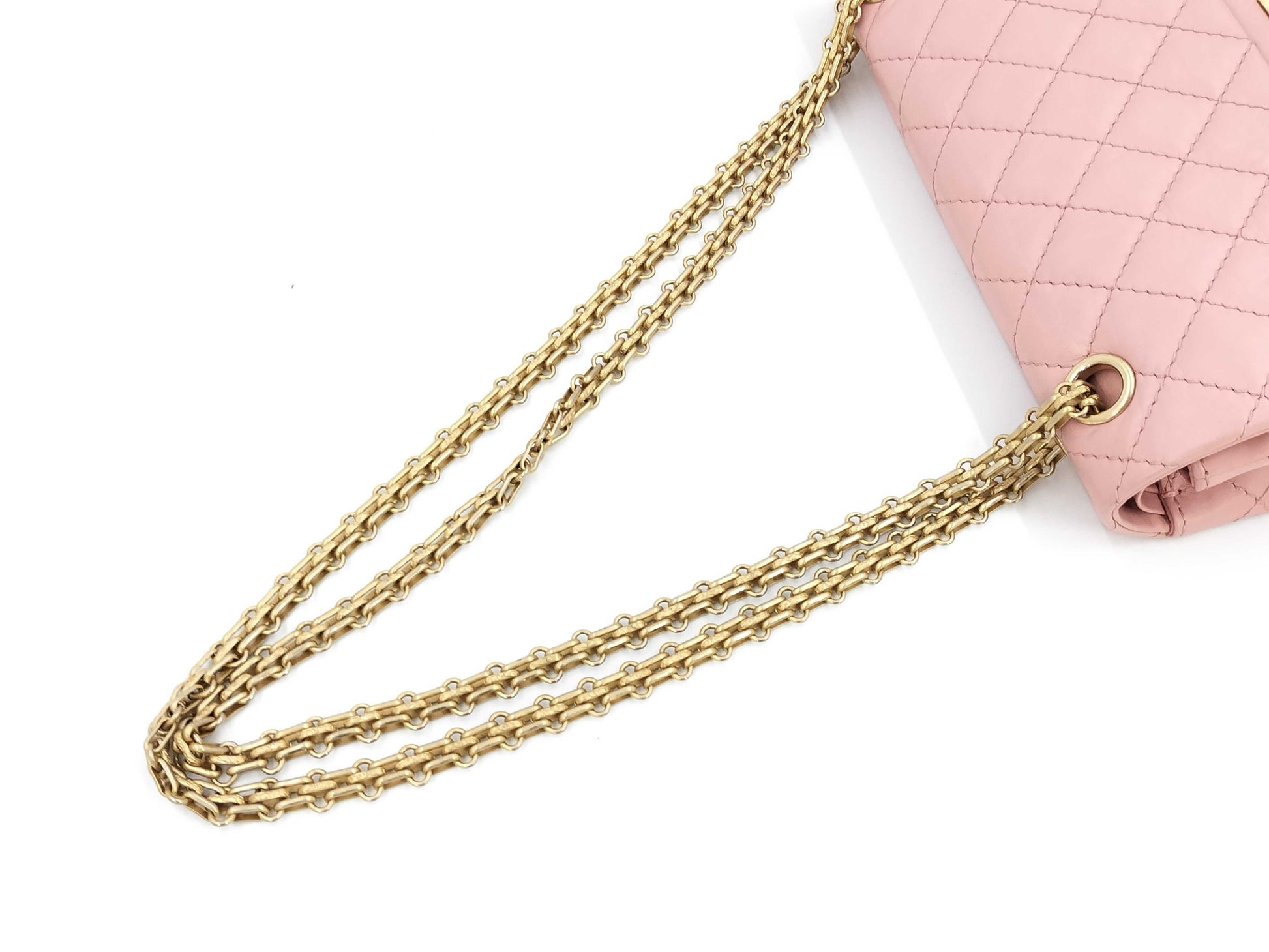 CHANEL CHANEL BAG 2.55 CALFSKIN SOFT PINK NO.25 WITH CARD A37586 GHW CHAIN ​​SHOULDER 25533030 Shoulder Bag