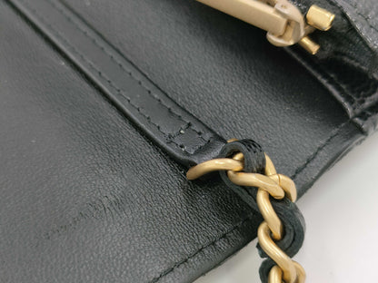 CHANEL CHANEL BAG CAVIAR SKIN AP3694 BLACK CHAIN ​​WALLET RFID JCH0T154 Shoulder Bag