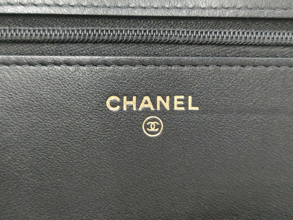 CHANEL CHANEL BAG CAVIAR SKIN AP3694 BLACK CHAIN ​​WALLET RFID JCH0T154 Shoulder Bag