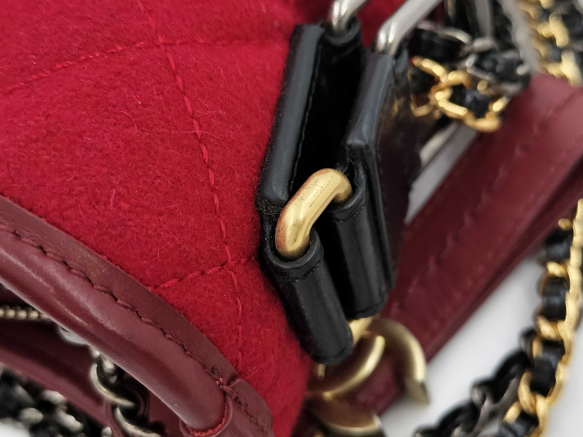 CHANEL CHANEL BAG GABRIELLE NO. 24 MAROON WOOL W CARD CHAIN ​​STRAP 2-WAY 24872334 Shoulder Bag