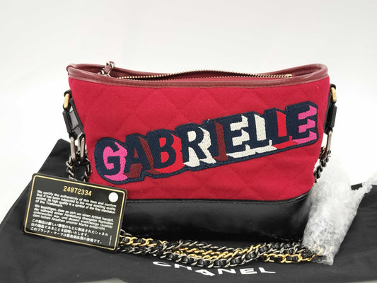 CHANEL CHANEL BAG GABRIELLE NO. 24 MAROON WOOL W CARD CHAIN ​​STRAP 2-WAY 24872334 Shoulder Bag