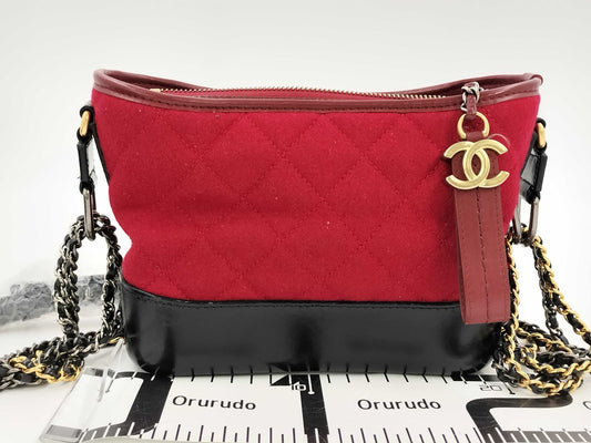 CHANEL CHANEL BAG GABRIELLE NO. 24 MAROON WOOL W CARD CHAIN ​​STRAP 2-WAY 24872334 Shoulder Bag