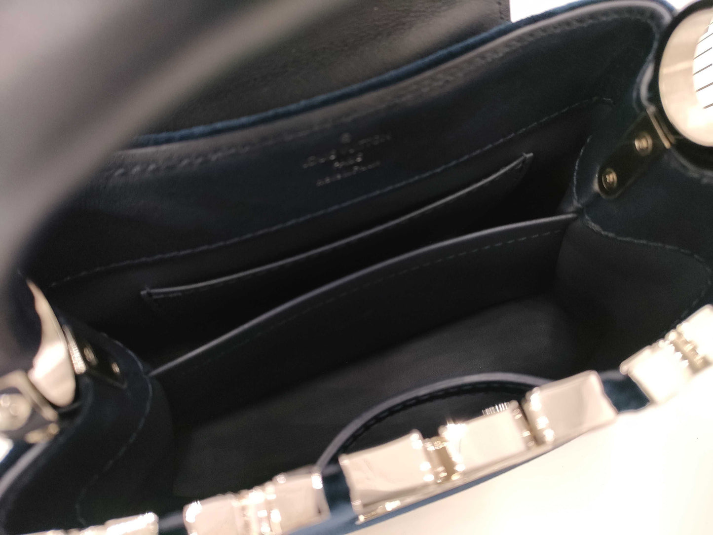 LOUIS VUITTON Capucines Mini Velvet Handbag