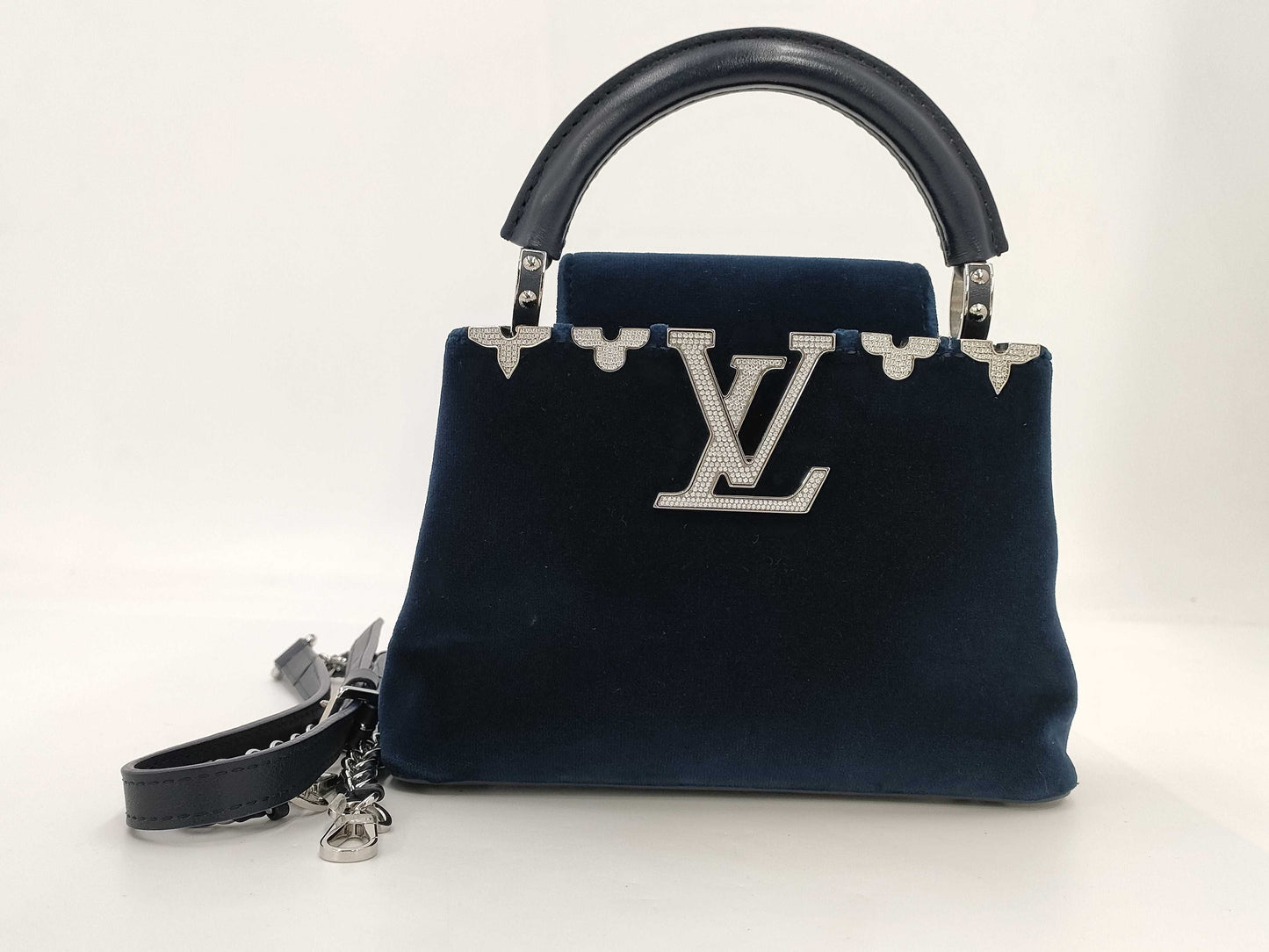 LOUIS VUITTON Capucines Mini Velvet Handbag
