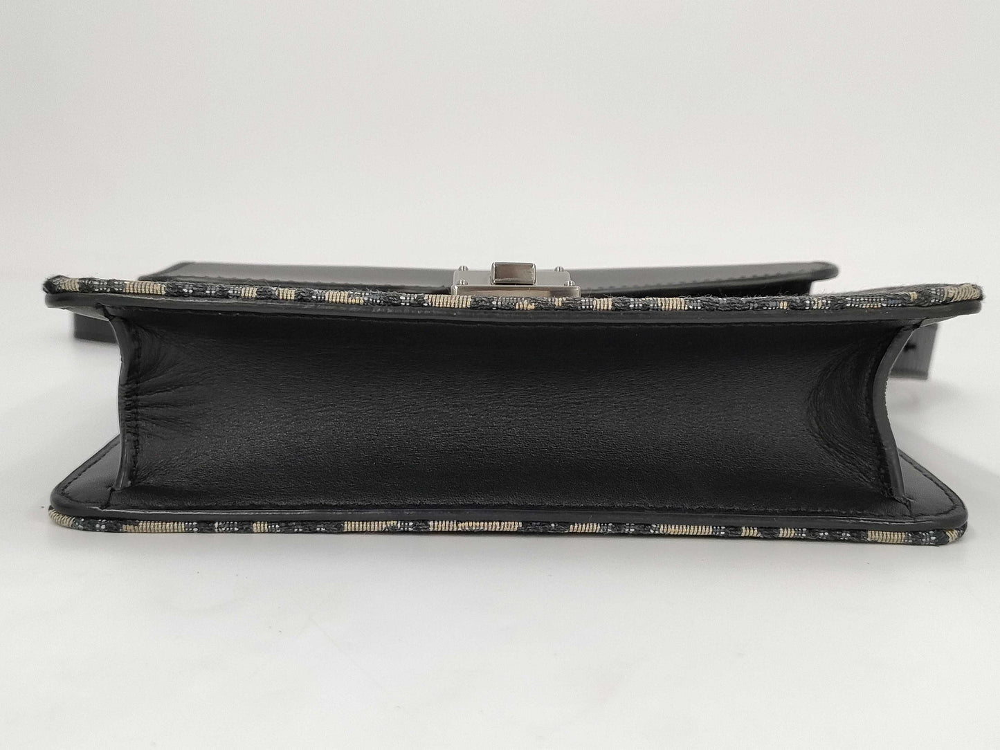 Dior Saddle Shoulder Bag, Oblique Canvas, Blue/Black, Silver Hardware, Dust Bag, Shoulder Bag