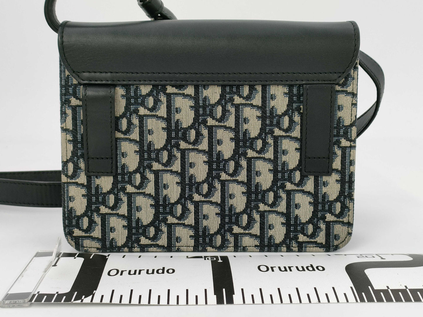 Dior Saddle Shoulder Bag, Oblique Canvas, Blue/Black, Silver Hardware, Dust Bag, Shoulder Bag