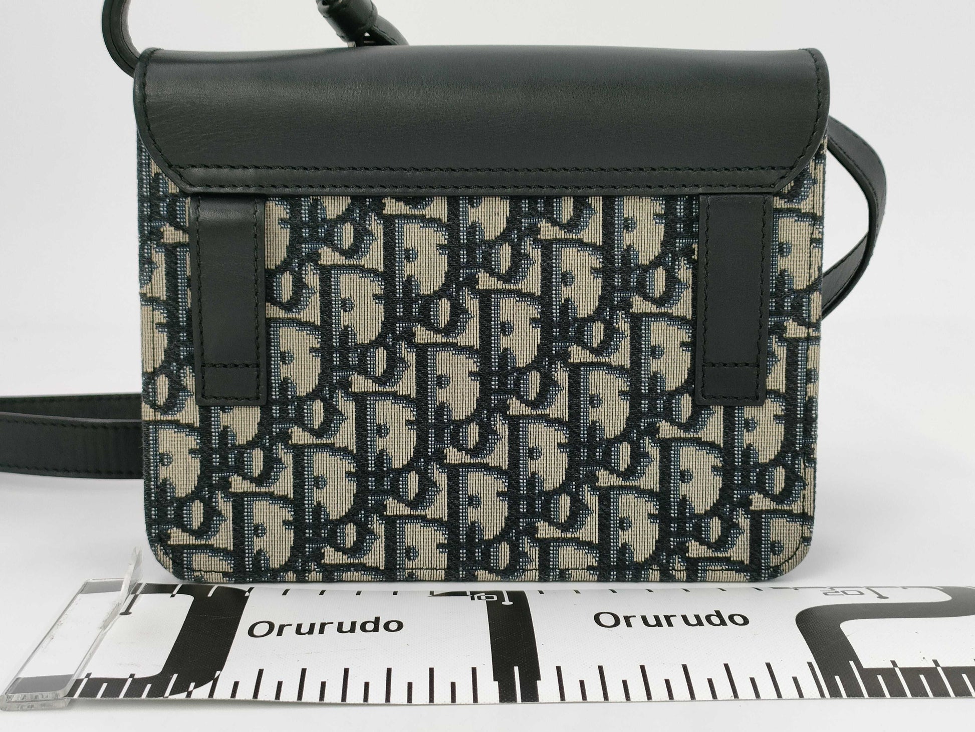 Dior Saddle Shoulder Bag, Oblique Canvas, Blue/Black, Silver Hardware, Dust Bag, Shoulder Bag