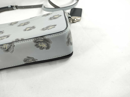 COACH shoulder bag in light blue calf leather with floral print