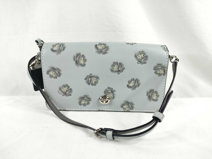 COACH shoulder bag in light blue calf leather with floral print