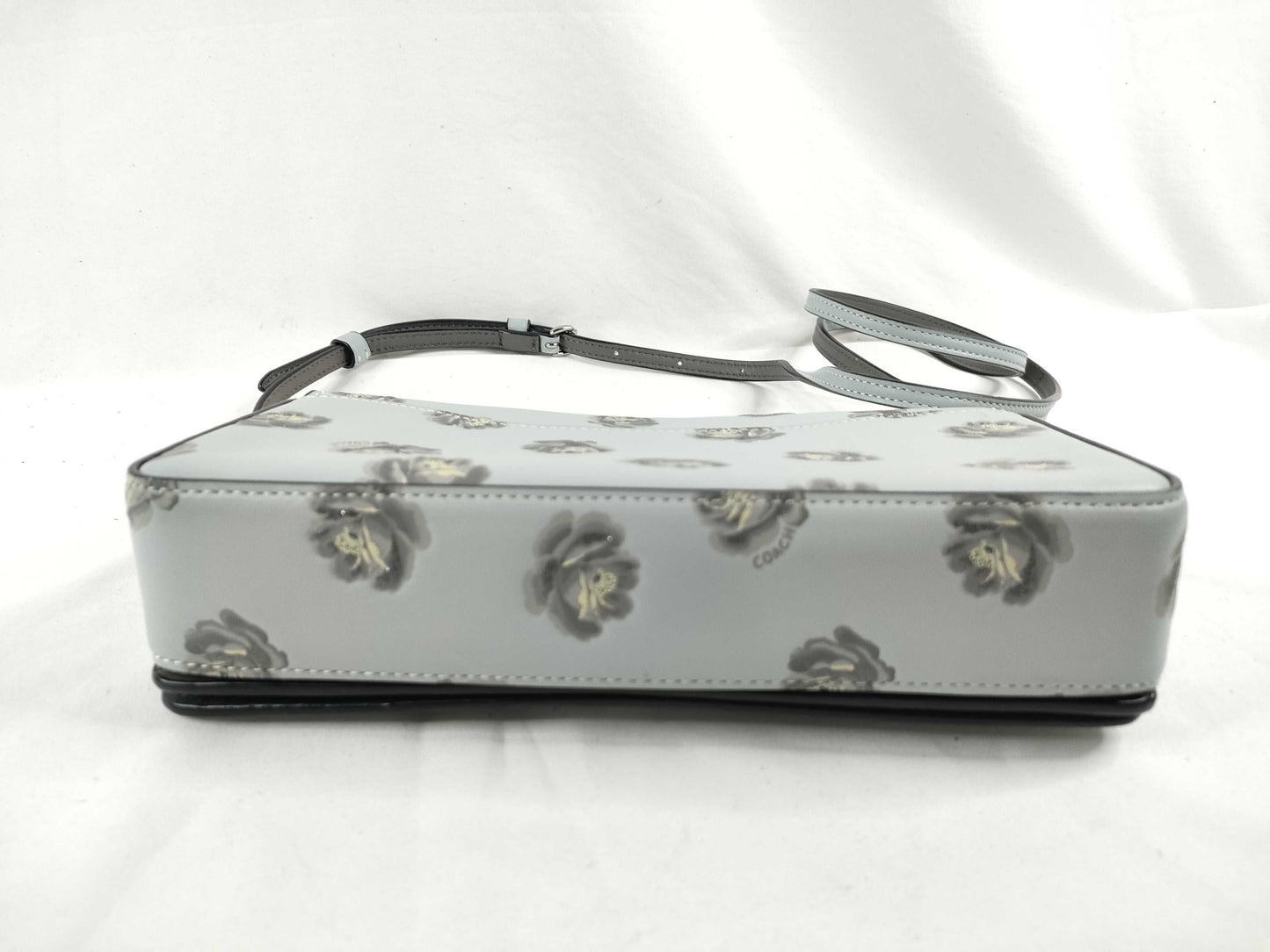 COACH shoulder bag in light blue calf leather with floral print