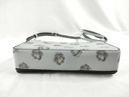 COACH shoulder bag in light blue calf leather with floral print