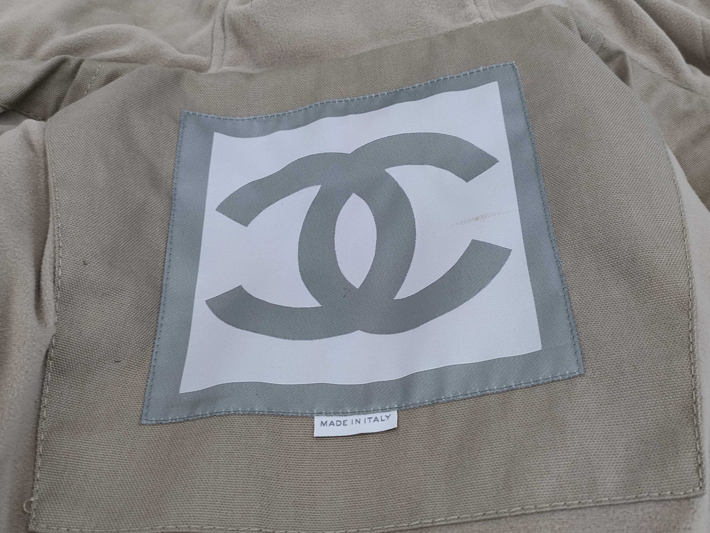 CHANEL Brand Apparel Long Coat, Beige, Sport 02A, Size 38