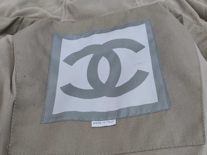 CHANEL Brand Apparel Long Coat, Beige, Sport 02A, Size 38