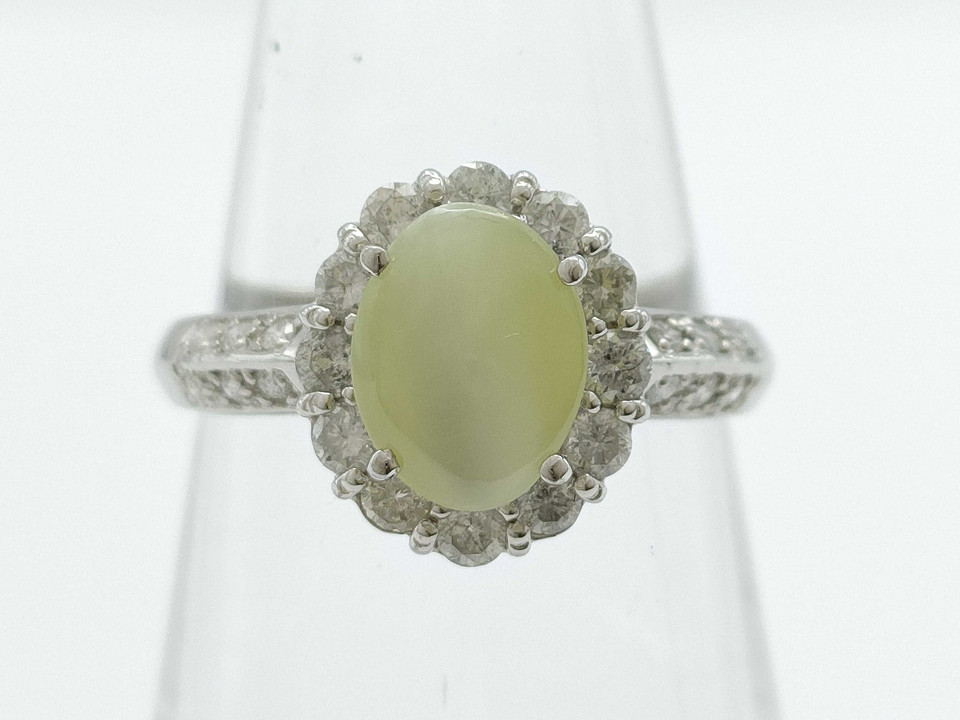 Chrysoberyl Cat's Eye 1.43ct D0.50ct PT900 4.9g Ring 
