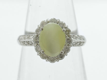 Chrysoberyl Cat's Eye 1.43ct D0.50ct PT900 4.9g Ring 