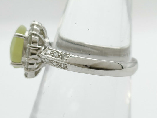 Chrysoberyl Cat's Eye 1.43ct D0.50ct PT900 4.9g Ring 