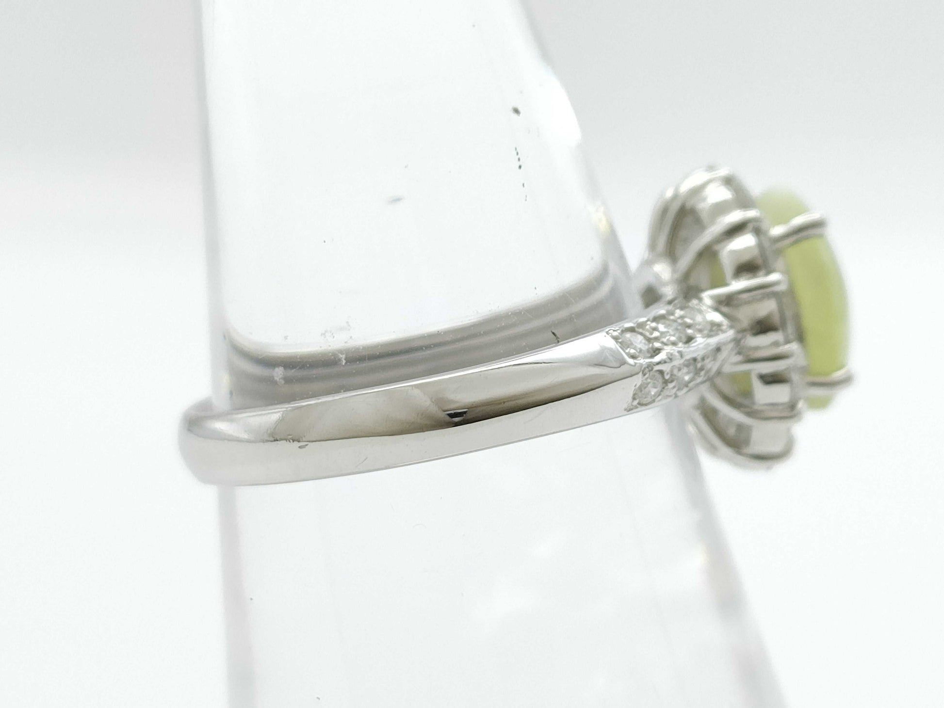 Chrysoberyl Cat's Eye 1.43ct D0.50ct PT900 4.9g Ring 