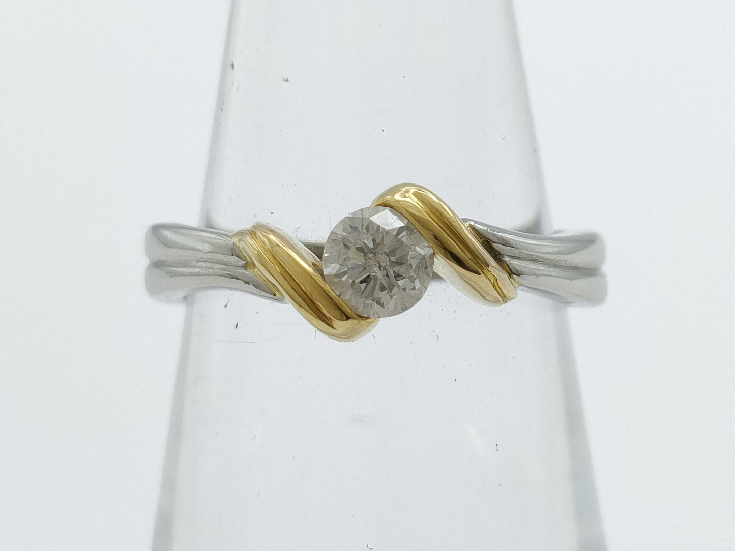 D0.311ct PT900/K18 4.1g Ring 