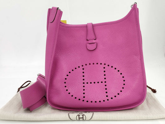 HERMES Taurillon Evelyne 3 PM C-stamped Magnolia Silver Hardware Shoulder Bag