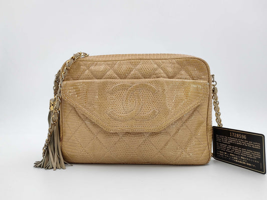 CHANEL Chanel Lizard Brand Bag Chain Shoulder Bag with Fringe 1728596 Shoulder Bag