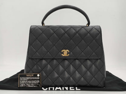 CHANEL Caviar Skin Matelasse Handbag, No. 7