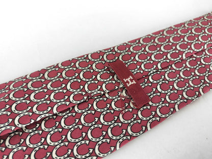 HERMES Horseshoe Ring Tie Bordeaux Other Accessories