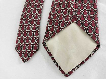 HERMES Horseshoe Ring Tie Bordeaux Other Accessories
